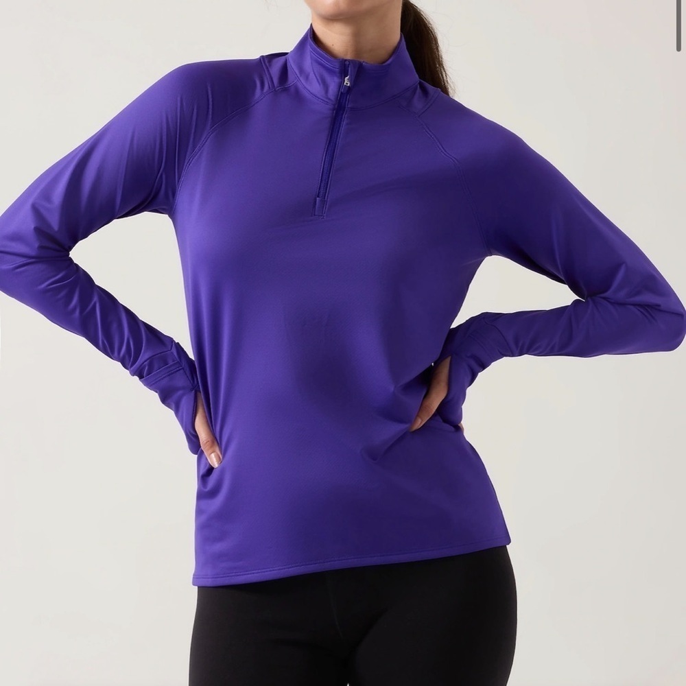 (NWT) ATHLETA Whistler Half Zip In Noble Blue, Small